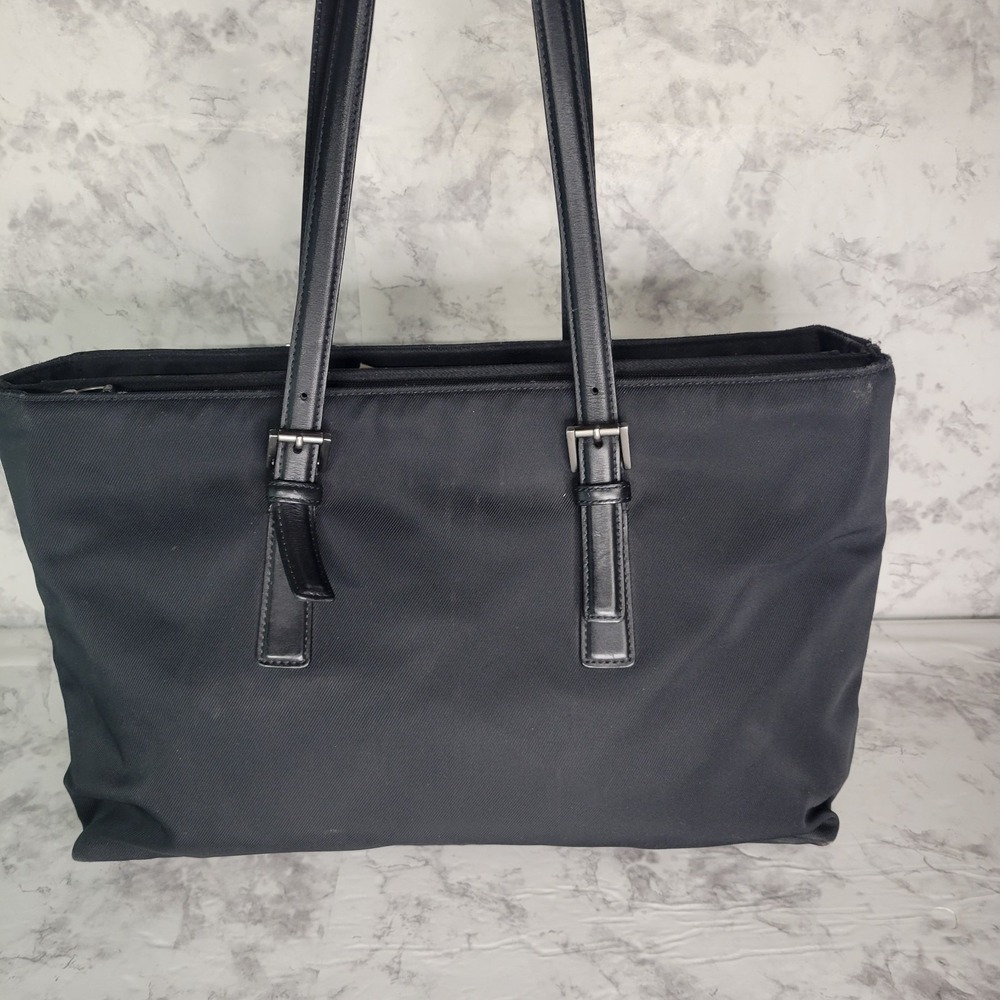 Coach Vintage Black Nylon Leather Tote Purse Bag Briefcase Classic Professional‎